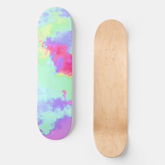 Rainbow Paint Spritzer Skateboard (Vorderseite)