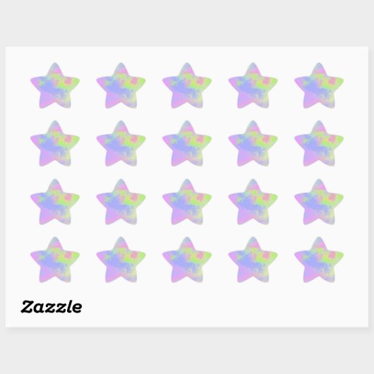 Rainbow Paint Spritzer Star Aufkleber (Blatt)