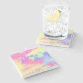 Rainbow Paint Spritzer Steinuntersetzer (Seitenansicht)