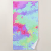 Rainbow Paint Spritzer Strandtuch (Vorderseite)