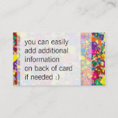 Rainbow Paint Spritzer Visitenkarte (Rückseite)