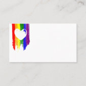 Rainbow Paint Strokes Heart Gay Wedding Platzkarte (Vorderseite)