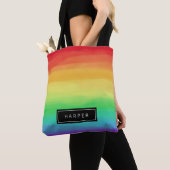 Rainbow Paint Strokes | Individuelle Name Tasche (Von Nahem)