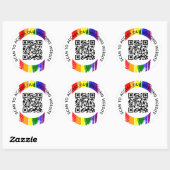 Rainbow Paint Strokes Wedding Website QR Code Runder Aufkleber (Blatt)