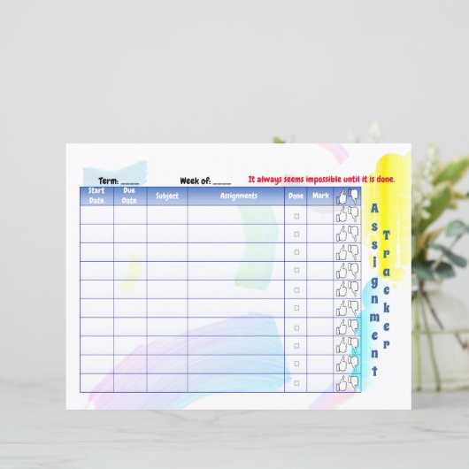 Rainbow Paint Student Assigner Tracker (Stehend Vorderseite)