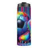 Rainbow Paint Tropfen Soccer Gear Thermosbecher (Vorderseite)