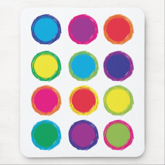 Rainbow Painted Circle Blue Pink Yellow Orange Mousepad