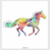 Rainbow Painted Horse Custom-Cut Vinyl Sticker (Blatt)