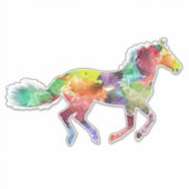 Rainbow Painted Horse Custom-Cut Vinyl Sticker (Vorderseite)