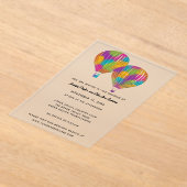 Rainbow Painted Hot Air Balloons Custom Wedding Acryleinladungen (Ablage )