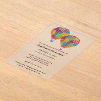 Rainbow Painted Hot Air Balloons Custom Wedding