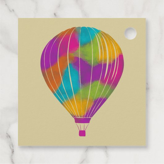 Rainbow Painted Hot Air Balloons Custom Wedding Geschenkanhänger (Rückseite)