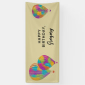 Rainbow Painted Hot Air Balloons Personalisiert Banner (Vertikal)