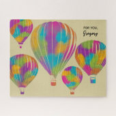 Rainbow Painted Hot Air Balloons Personalisiert Puzzle (Horizontal)