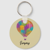Rainbow Painted Hot Air Balloons Personalisiert Schlüsselanhänger (Vorderseite)