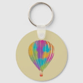 Rainbow Painted Hot Air Balloons Personalisiert Schlüsselanhänger (Rückseite)