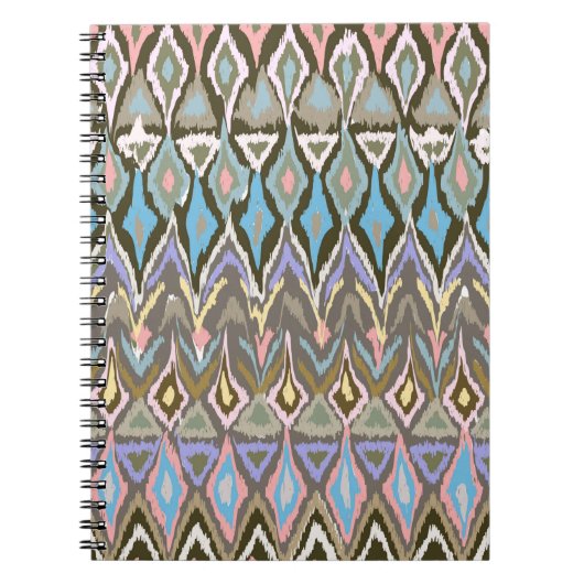 Rainbow Painted Ikat Ethnic Print Pastel Notizblock (Vorderseite)