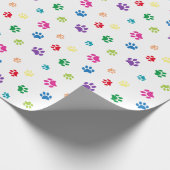 Rainbow Painted Paw Prints Geschenkpapier (Ecke)