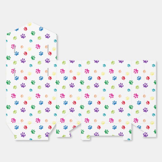 Rainbow Painted Paw Prints Geschenkschachtel (Ungefaltet)