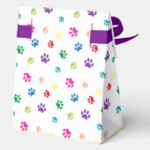 Rainbow Painted Paw Prints Geschenkschachtel (Rückseite)