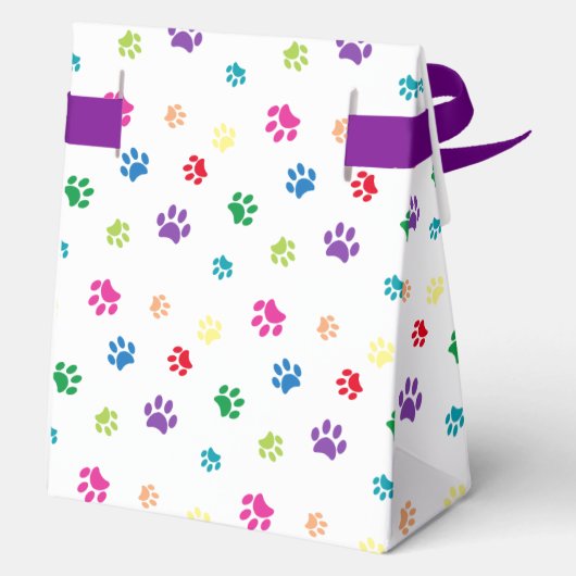 Rainbow Painted Paw Prints Geschenkschachtel (Rückseite)