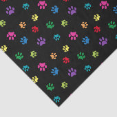Rainbow Painted Paw Prints on Black Seidenpapier (Ausschnitt)