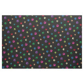 Rainbow Painted Paw Prints on Black Stoff (Fat Quarter (45,7 x 55,9 cm))