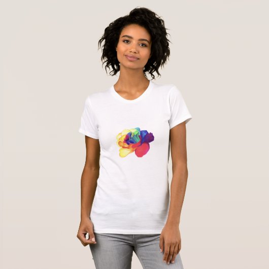Rainbow Painted Rose T-Shirt (Vorne ganz)