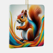 Rainbow Painted Squirrel Keramikornament (Rechts)