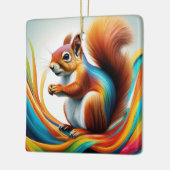 Rainbow Painted Squirrel Keramikornament (Links)