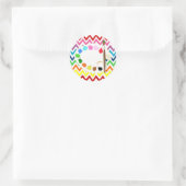 Rainbow Painting Art Party Runder Aufkleber (Tasche)
