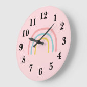 Rainbow Painting Pastel Large Clock Große Wanduhr (Winkel)