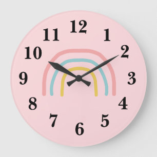 Rainbow Painting Pastel Large Clock Große Wanduhr
