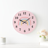 Rainbow Painting Pastel Large Clock Große Wanduhr (Zuhause)