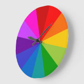 Rainbow Palette Wall Clock No Numbers Große Wanduhr (Winkel)