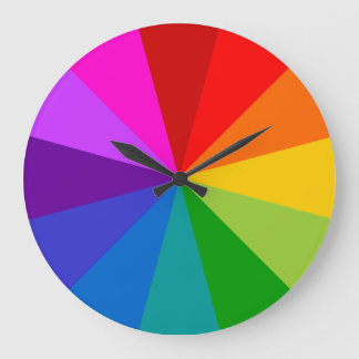 Rainbow Palette Wall Clock No Numbers Große Wanduhr