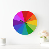 Rainbow Palette Wall Clock No Numbers Große Wanduhr (Zuhause)