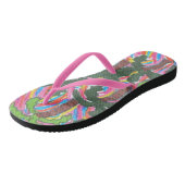 Rainbow Palm Tree Party FlipFlops Badesandalen (Schrägansicht)