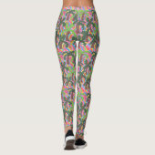 Rainbow Palm Tree Party Print Leggings (Rückseite)
