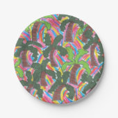 Rainbow Palm Tree Print Paper Teller (Vorderseite)