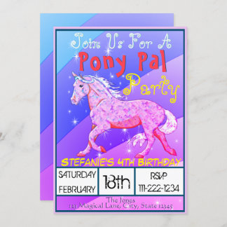 Rainbow Palomino Birthday II (Weichregenbogen) Einladung