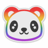 Rainbow Panda Aufkleber (Vorderseite)