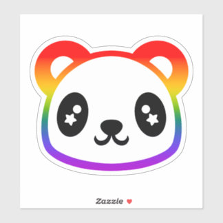 Rainbow Panda Aufkleber