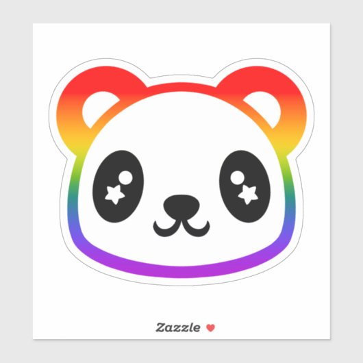 Rainbow Panda Aufkleber (Blatt)