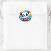 Rainbow-Panda-Aufkleber Runder Aufkleber (Tasche)