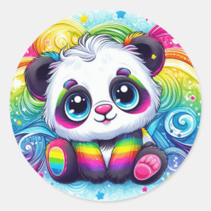 Rainbow-Panda-Aufkleber Runder Aufkleber