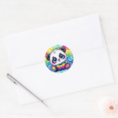 Rainbow-Panda-Aufkleber Runder Aufkleber (Umschlag)