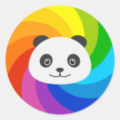 Rainbow Panda Runder Aufkleber (Vorderseite)