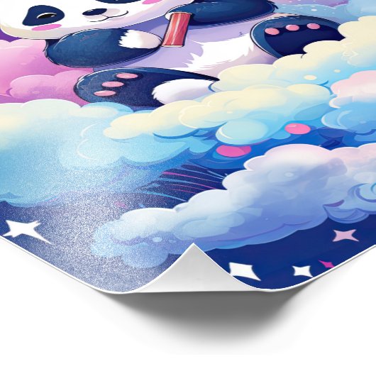 Rainbow Pandas Fotodruck (Ecke)