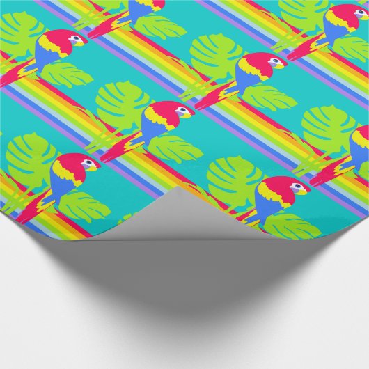 Rainbow-Papagei Geschenkpapier (Ecke)